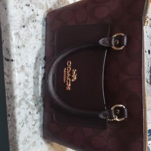 Coach purse dark burgandy